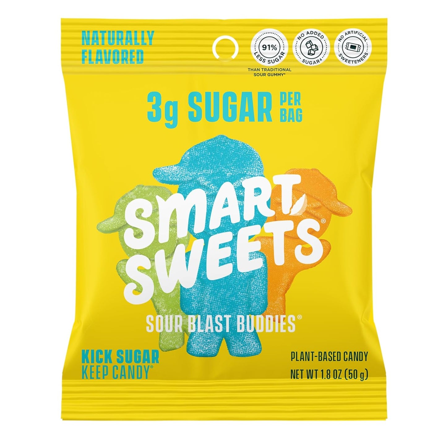 Smartsweets Gummy Sour Blast Buddies, Case of 12 (1.8 oz Each)