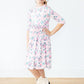 Softly Blooming 3/4 Sleeve Pocket Twirl Dress