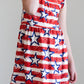 Stars & Stripes Ruffle Cross Back Dress