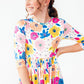 SALE Sunshine Floral 3/4 Sleeve Pocket Twirl Dress