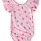 Sweet Strawberries S/S Flutter Sleeve Leotard