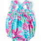 Tropical Punch Ruffle Cross Back Romper