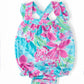 Tropical Punch Ruffle Cross Back Romper