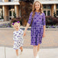 TCU Plaid Frog 3/4 Sleeve Pocket Twirl Dress