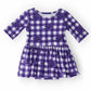 TCU Plaid Frog 3/4 Sleeve Twirl Bodysuit