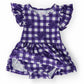TCU Plaid Frog Flutter Twirl Bodysuit