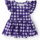 TCU Plaid Frog Flutter Twirl Bodysuit