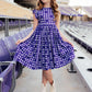 TCU Plaid Frog Flutter Twirl Dress