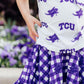 TCU Plaid Frog Ruffle Twirl Skort