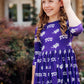 TCU Purple Frog 3/4 Sleeve Pocket Twirl Dress