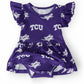 TCU Purple Frog Flutter Twirl Bodysuit