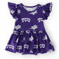 TCU Purple Frog Flutter Twirl Bodysuit