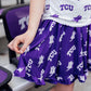 TCU Purple Frog Ruffle Twirl Skort