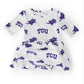 TCU White Frog 3/4 Sleeve Twirl Bodysuit