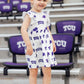 TCU White Frog Flutter Twirl Dress