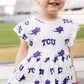 TCU White Frog Flutter Twirl Dress