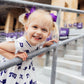 TCU White Frog Flutter Twirl Dress