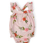 Tangerine Ruffle Cross Back Romper