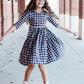 Texas Tech Plaid Raider Red 3/4 Sleeve Pocket Twirl Dress