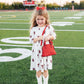 Texas Tech White Raider Red 3/4 Sleeve Pocket Twirl Dress