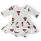 Texas Tech White Raider Red 3/4 Sleeve Twirl Bodysuit