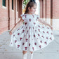 Texas Tech White Raider Red Flutter Twirl Dress