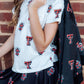 Texas Tech White Raider Red Ruffle Pocket Tee