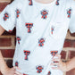Texas Tech White Raider Red Ruffle Pocket Tee