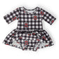 Texas Tech Plaid Raider Red 3/4 Sleeve Twirl Bodysuit