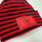 Texas Beanie, H Stitch Cuffed Beanie, Black and Red RoRo