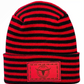 Texas Beanie, H Stitch Cuffed Beanie, Black and Red RoRo