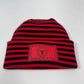 Texas Beanie, H Stitch Cuffed Beanie, Black and Red RoRo