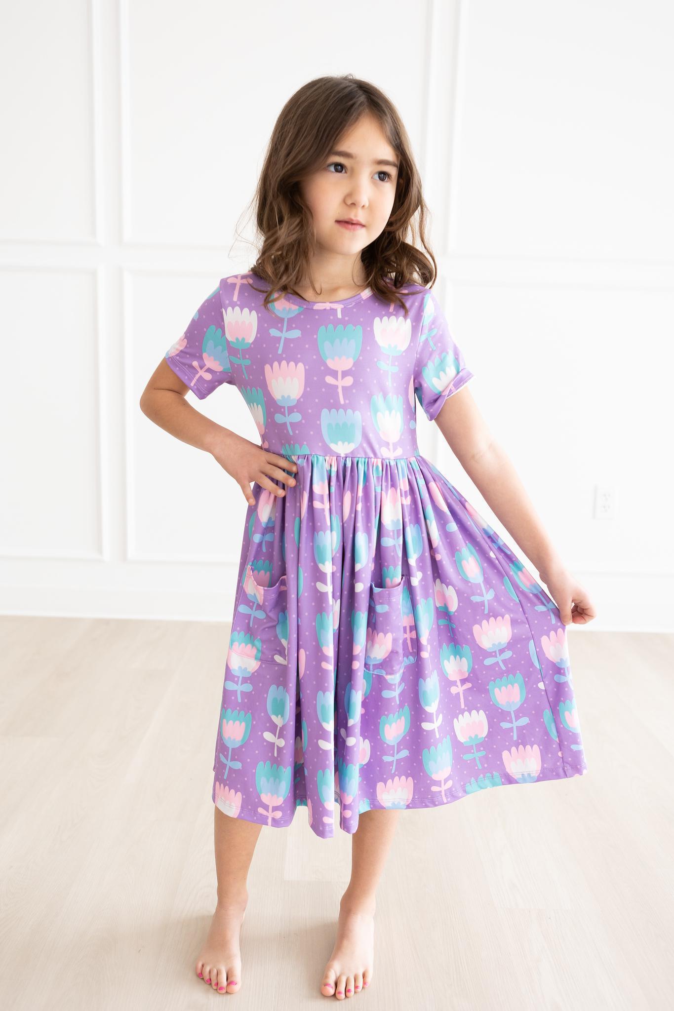 SALE Too Cool Tulips S/S Pocket Twirl Dress