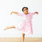 Twirling en Pointe 3/4 Sleeve Ruffle Twirl Dress