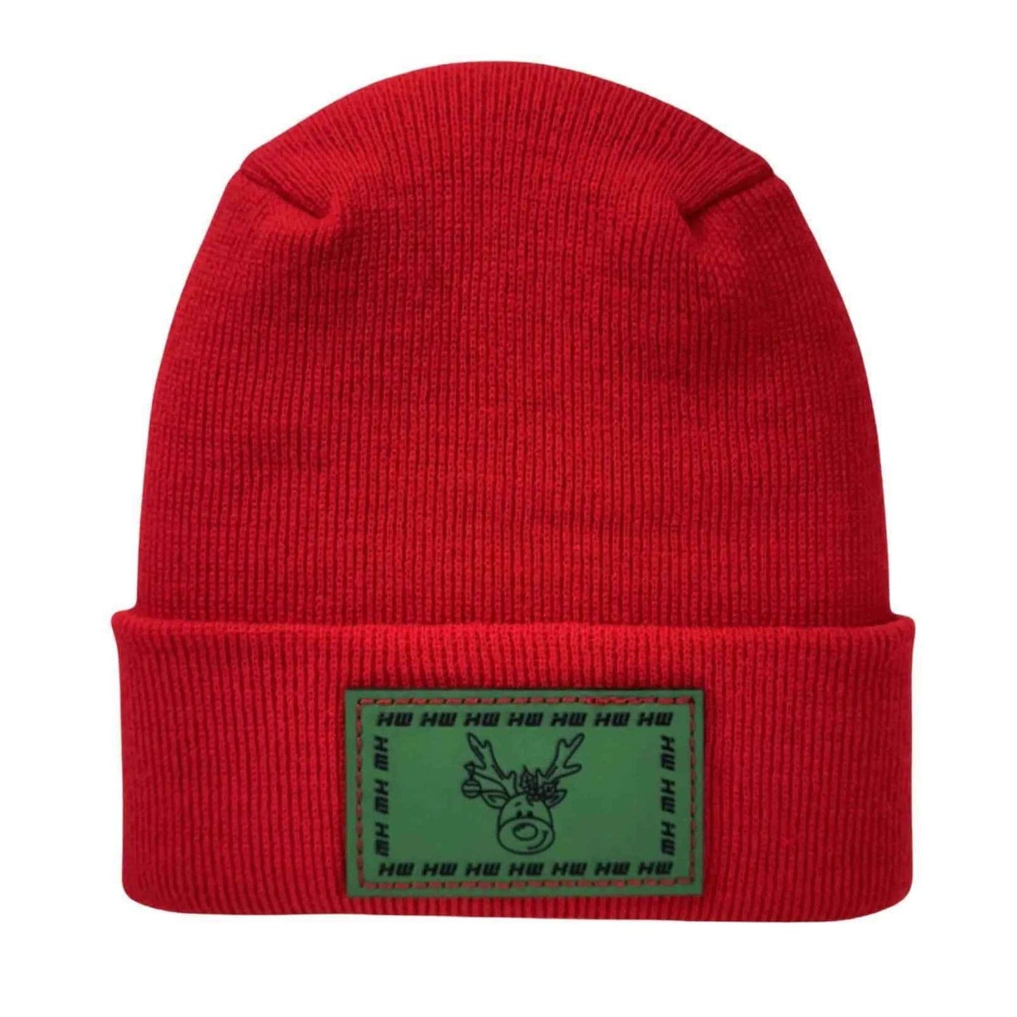 Haakwear H Stitch Beanie, Reindeer Christmas Red Beanie