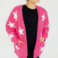 Bright Pink/Coconut Star Cozy Cardigan