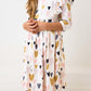 I Heart You 3/4 Sleeve Ruffle Twirl Dress