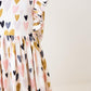 I Heart You 3/4 Sleeve Ruffle Twirl Dress