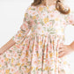 Pretty Peachy 3/4 Sleeve Pocket Twirl Dress
