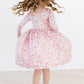Springtime Bunnies 3/4 Sleeve Pocket Twirl Dress