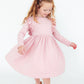 Vintage Pink L/S Ruffle Twirl Dress