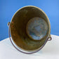 Antique Hand-Hammered Brass Bucket with Wrought Iron Handle: Rustic Farmhouse Decor