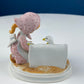 Porcelain Figurine by Lefton of Girl Feeding Sick Goose with Message: "Giving is Loving." Get Well Soon Gift. Gratitude to Doctor Friend.