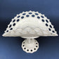 Banana Bowl. Westmoreland Vintage Milk Glass Pedestal Bowl. Reticulated Edge and Doric Stand. Table Centerpiece.