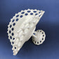 Banana Bowl. Westmoreland Vintage Milk Glass Pedestal Bowl. Reticulated Edge and Doric Stand. Table Centerpiece.