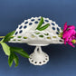 Banana Bowl. Westmoreland Vintage Milk Glass Pedestal Bowl. Reticulated Edge and Doric Stand. Table Centerpiece.