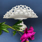 Banana Bowl. Westmoreland Vintage Milk Glass Pedestal Bowl. Reticulated Edge and Doric Stand. Table Centerpiece.