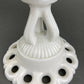 Banana Bowl. Westmoreland Vintage Milk Glass Pedestal Bowl. Reticulated Edge and Doric Stand. Table Centerpiece.