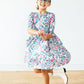 Vivid Garden 3/4 Sleeve Pocket Twirl Dress