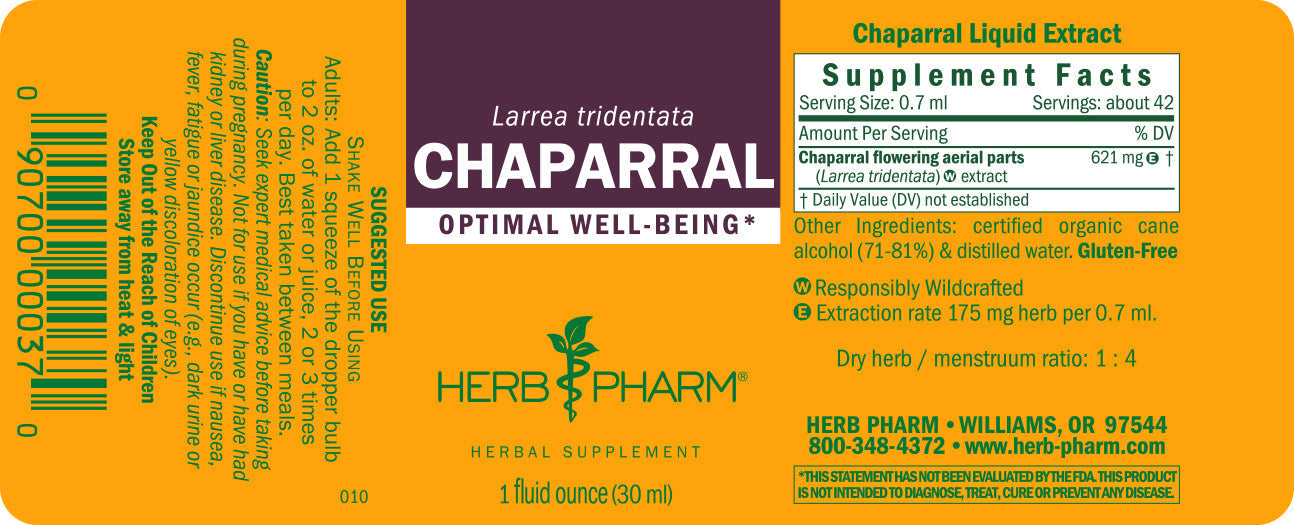 Herb Pharm Chaparral Liquid Extract - Immune Support - 1 Fl Oz